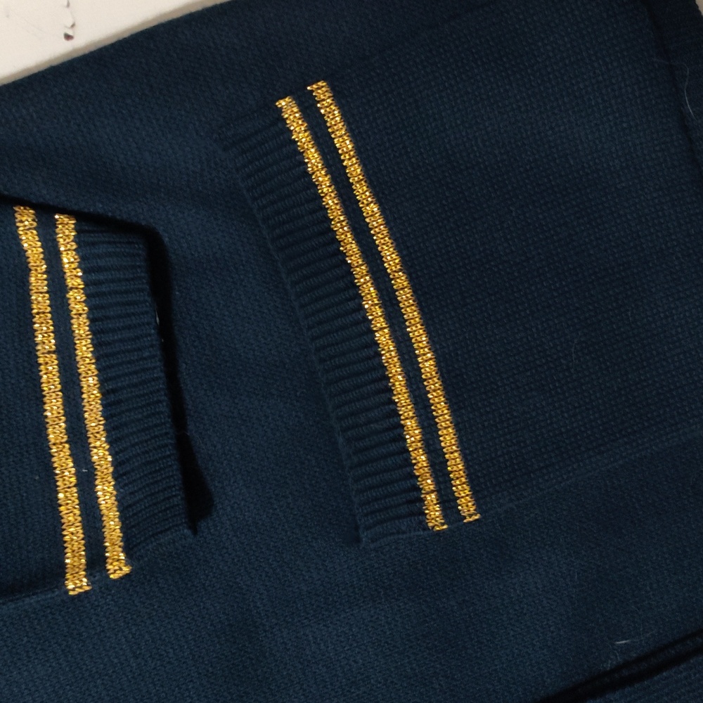 Bay Point threads Vintage Navy Cardigan With Gold Anchor Embroidery Size medium - Picture 4 of 5